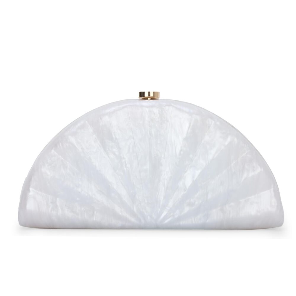 7885 Fan Shell Acrylic Clutch Handbag Marble Unique Purse Shell Clutch